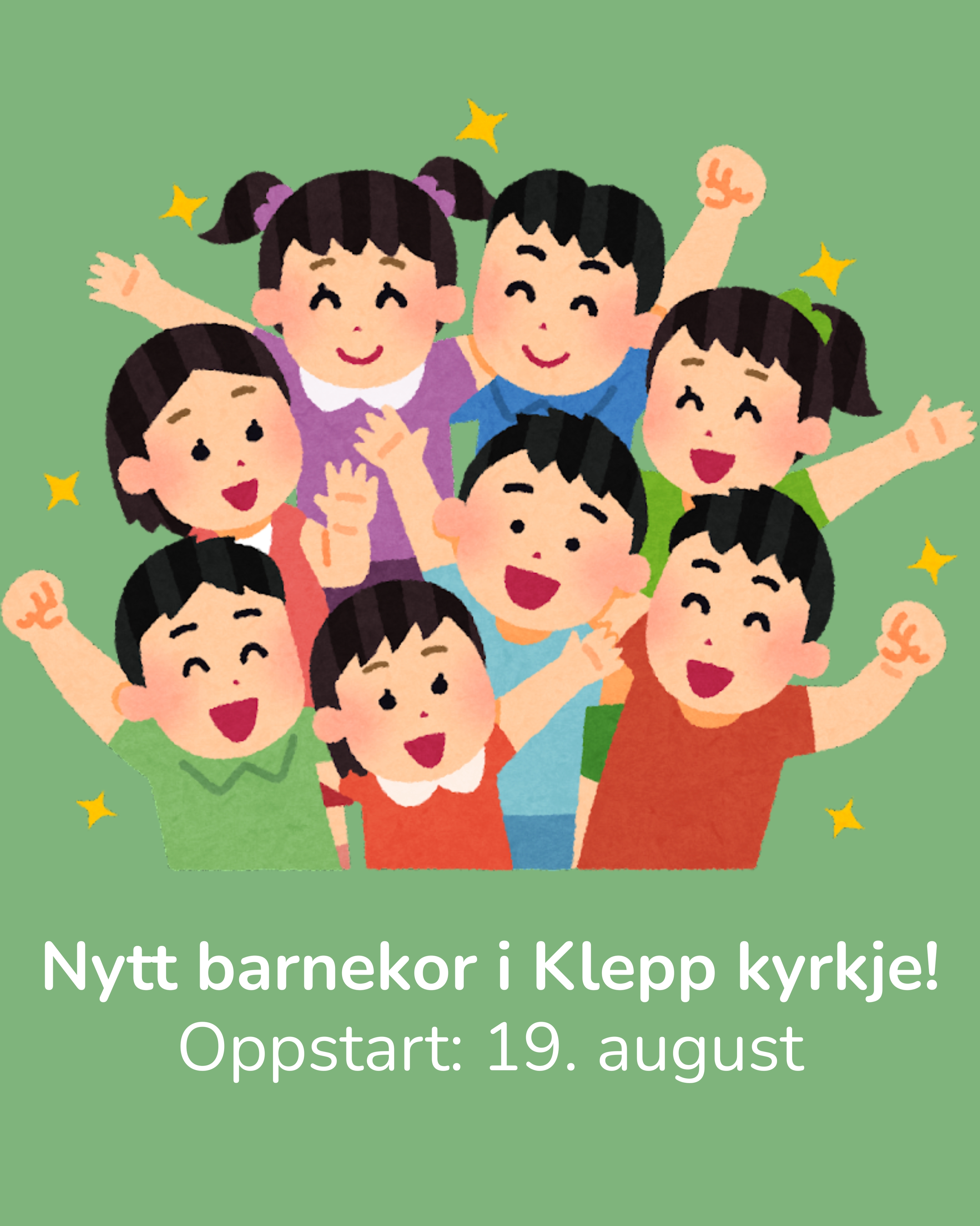 Teikning av born som syng i saman